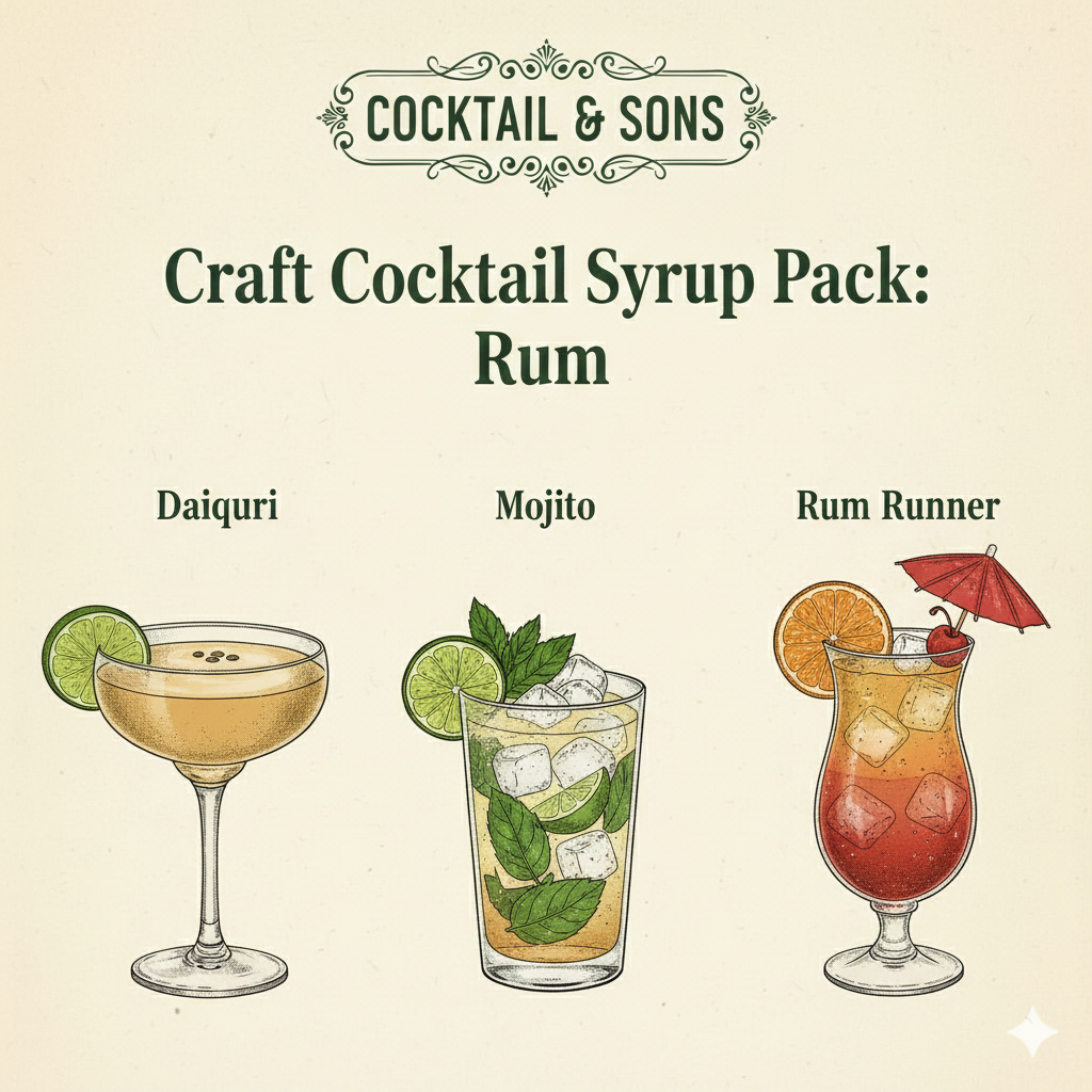 The Pro-Grade Rum Cocktail Kit (Craft Cocktail Syrup Pack - 8oz)-0
