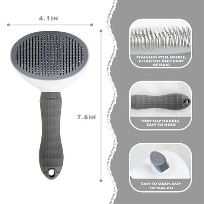 Pet Dog Brush Cat Comb Self Cleaning Pet Hair Remover Brush For Dogs Cats Grooming Tools Pets Dematting Comb Dogs Accessories-3