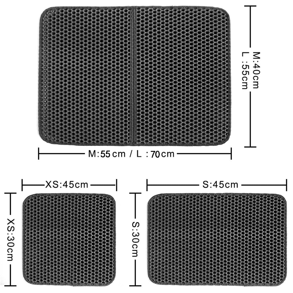 Pet Cat Litter Mat Waterproof EVA Double Layer Cat Litter Trapping Pet Litter Box Mat Clean Pad Products For Cats Accessories-2