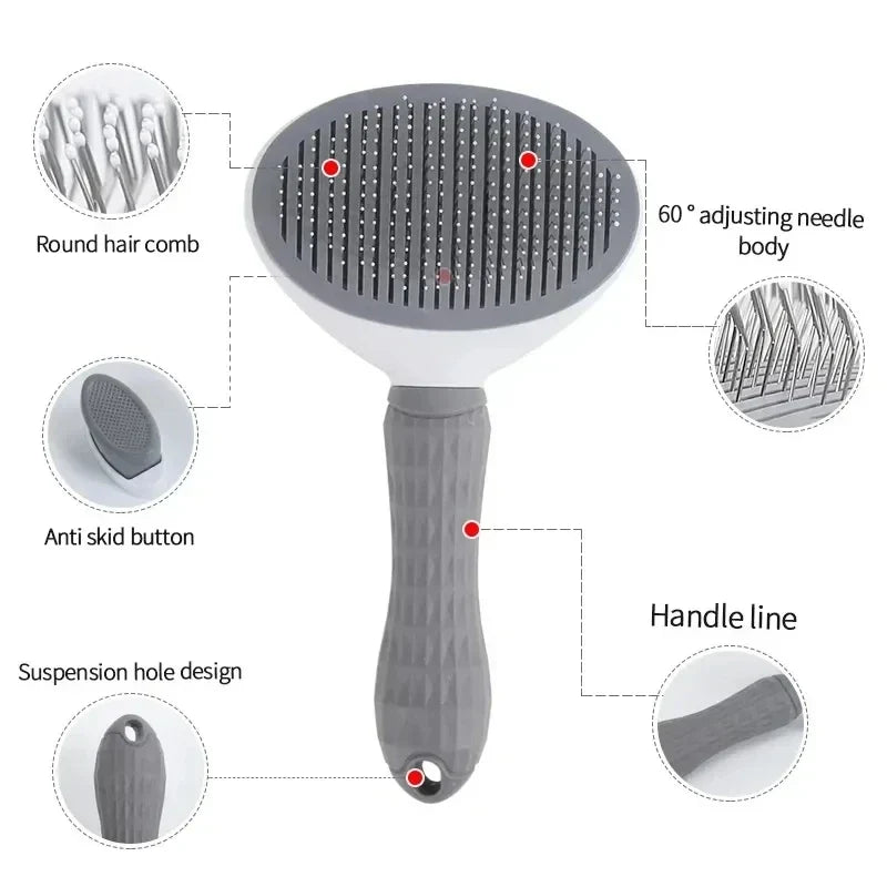 Pet Dog Brush Cat Comb Self Cleaning Pet Hair Remover Brush For Dogs Cats Grooming Tools Pets Dematting Comb Dogs Accessories-4