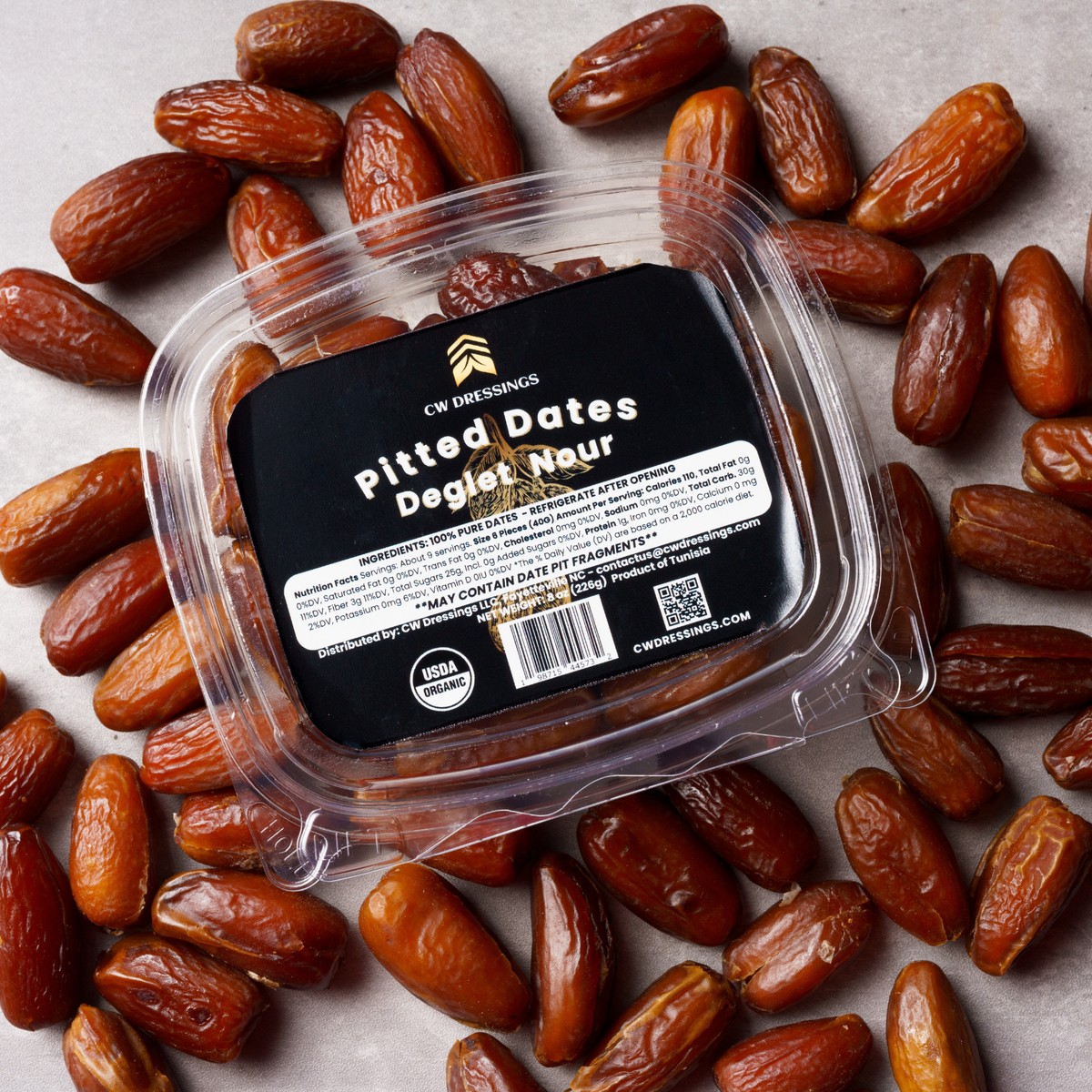 Pitted, Organic Deglet Nour Dates 8oz-1