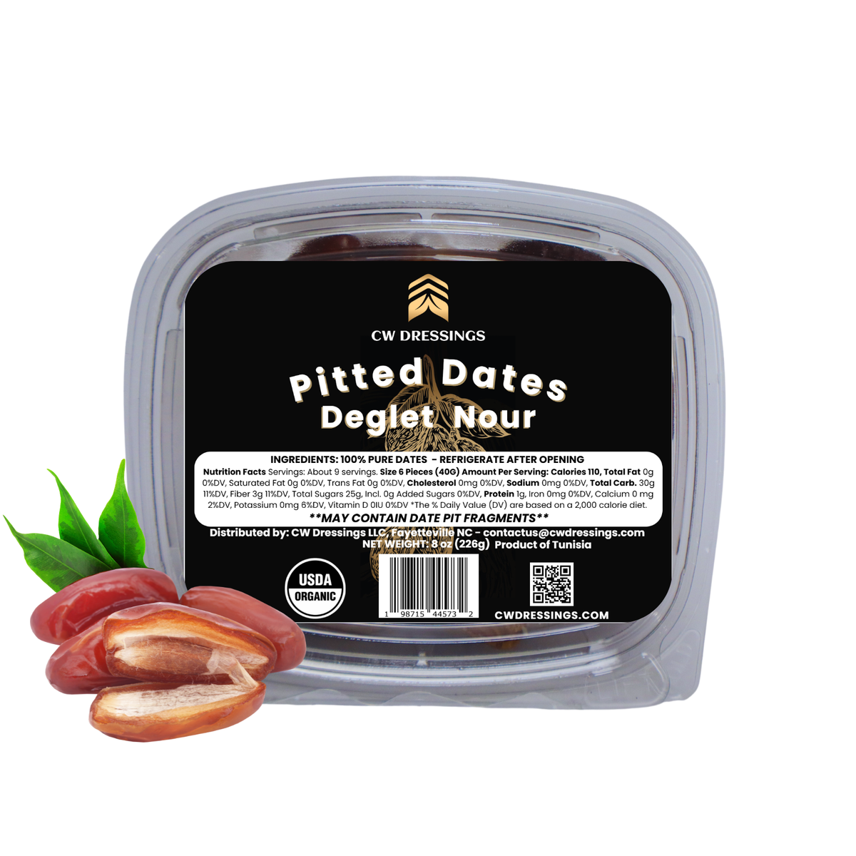 Pitted, Organic Deglet Nour Dates 8oz-0