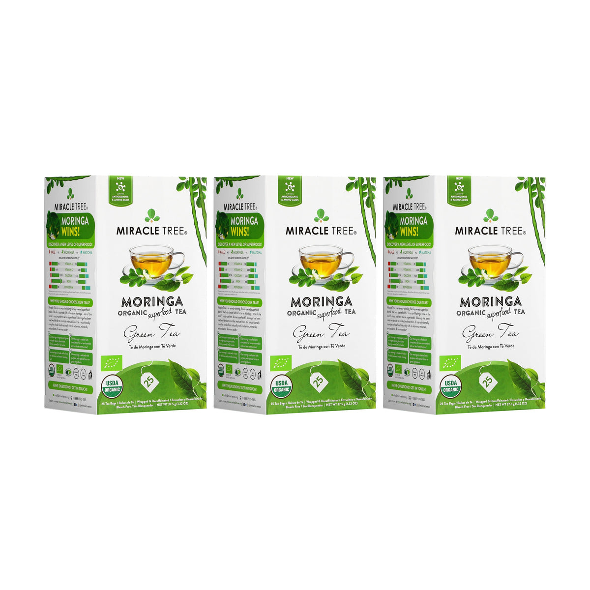 Organic Moringa Tea - Green Tea - Decaffeinated Herbal Tea-5