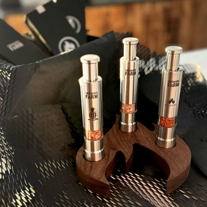 Trifecta Hot Salt Set with Walnut Flame Holder-3