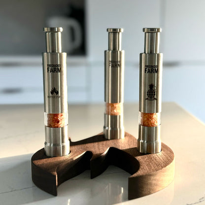 Trifecta Hot Salt Set with Walnut Flame Holder-0