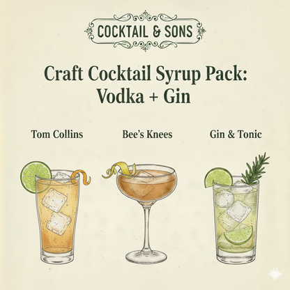 The Gin & Vodka Cocktail Studio (Craft Cocktail Syrup Pack - 8oz)-0