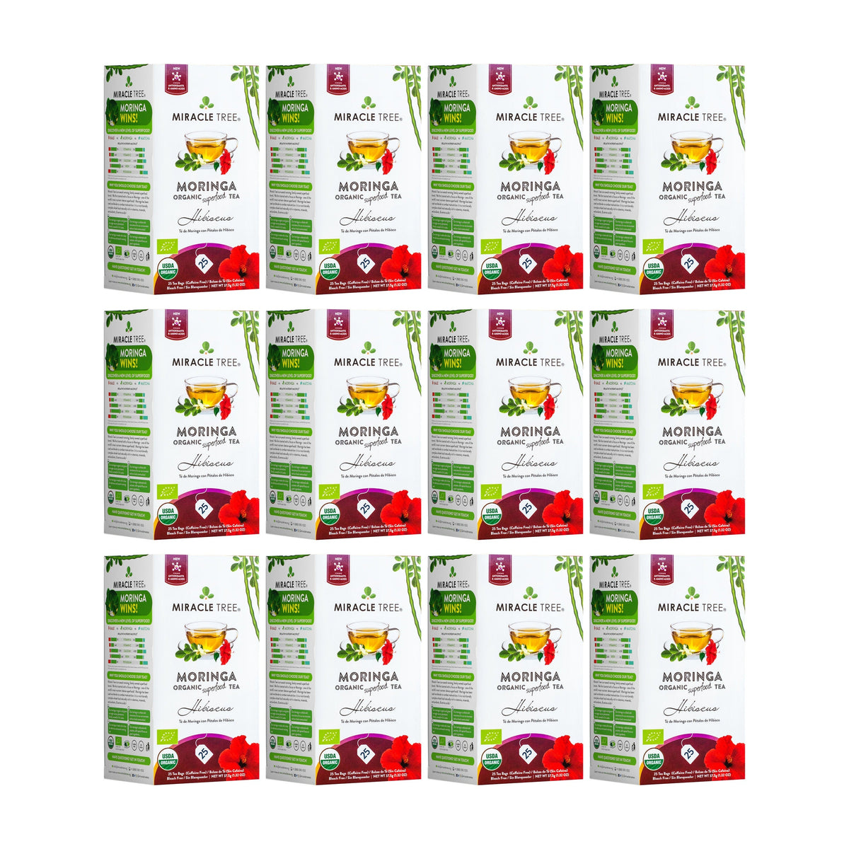 Organic Moringa Tea - Hibiscus - Caffeine-Free Herbal Tea-7