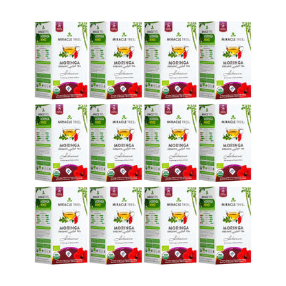 Organic Moringa Tea - Hibiscus - Caffeine-Free Herbal Tea-7