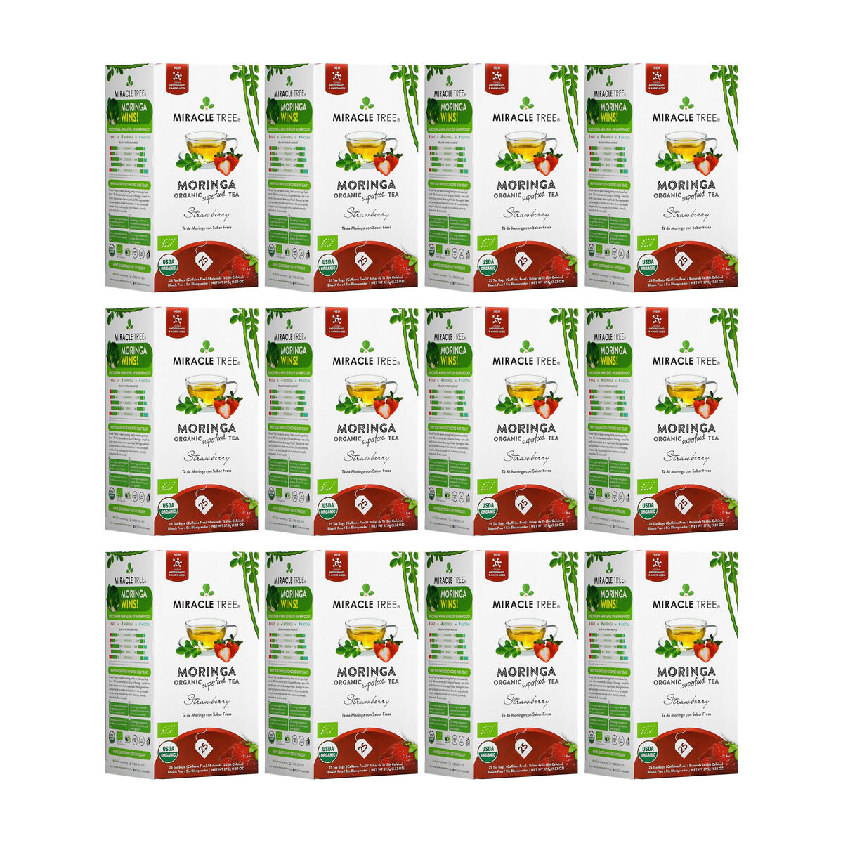 Organic Moringa Tea - Strawberry - Caffeine-Free Herbal Tea-7