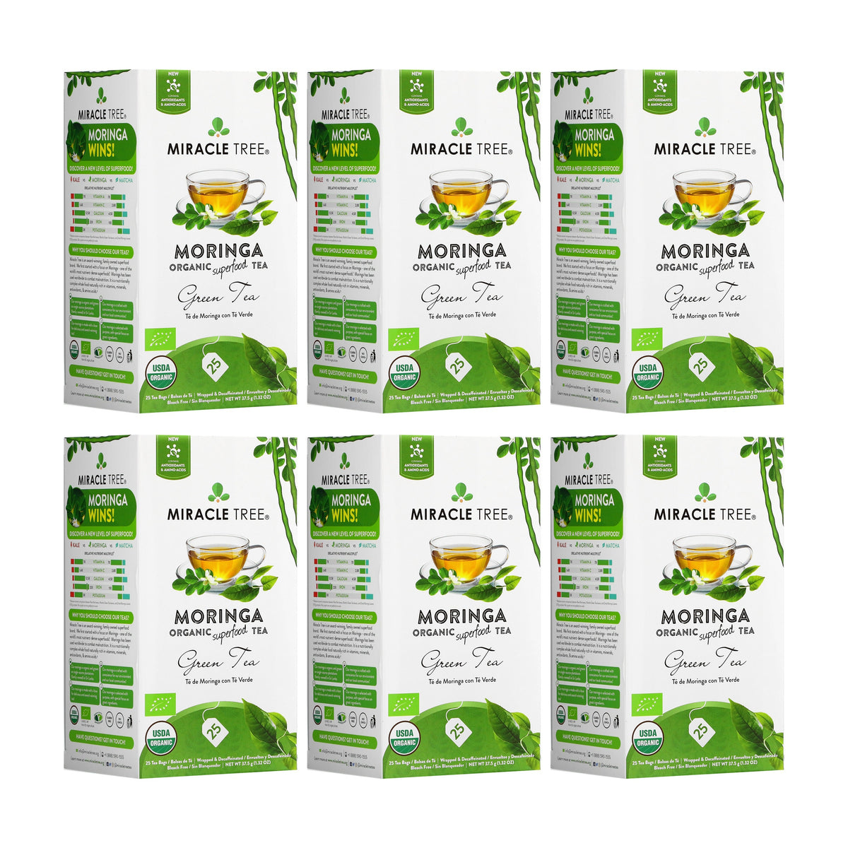 Organic Moringa Tea - Green Tea - Decaffeinated Herbal Tea-6
