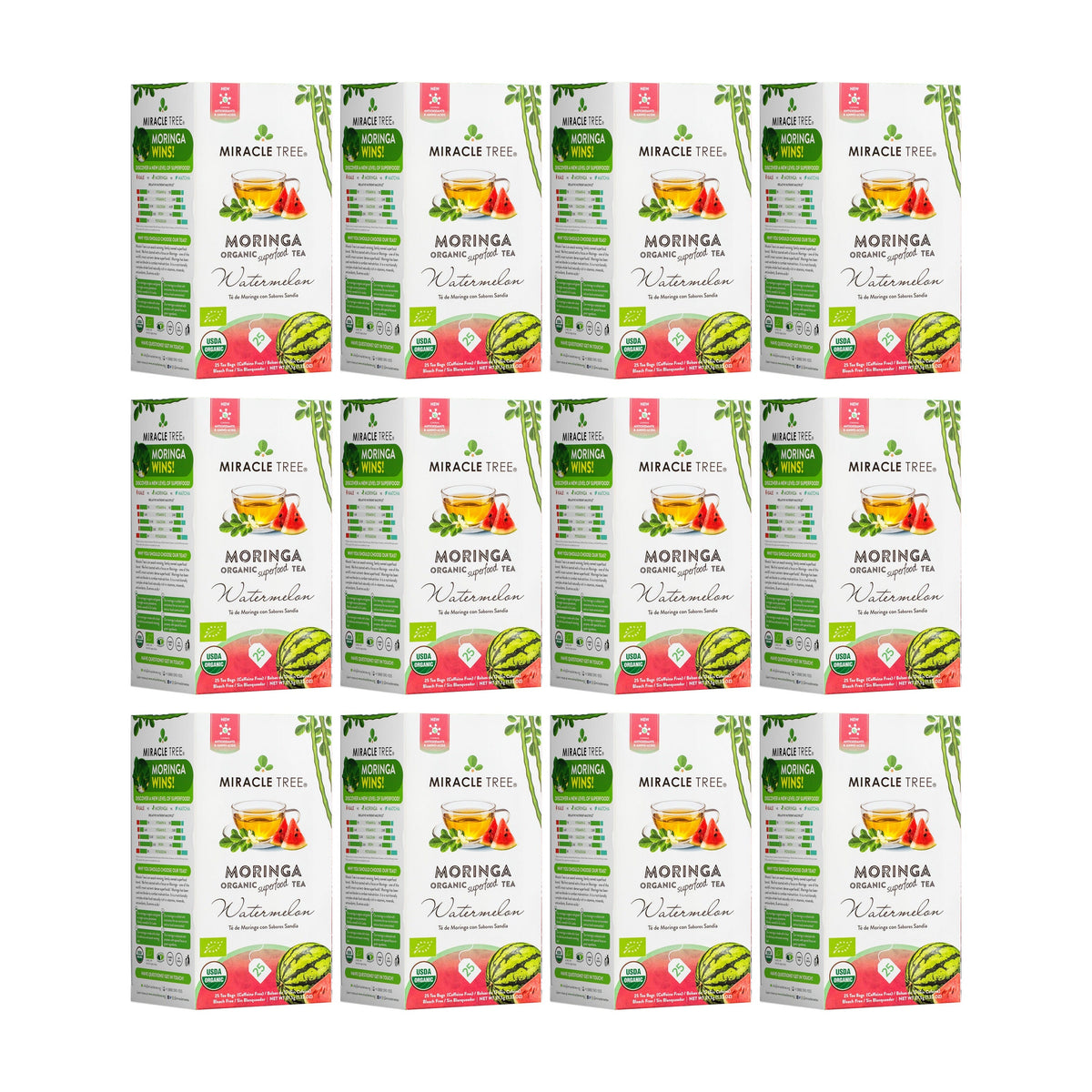 Organic Moringa Tea - Watermelon - Caffeine-Free Herbal Tea-7