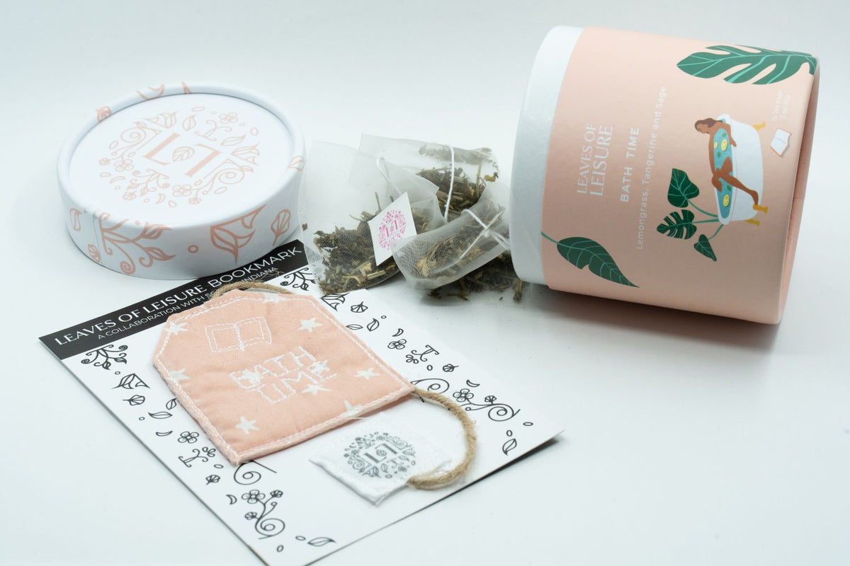 Bath Time Tea & Matching Upcycled Bookmark-0