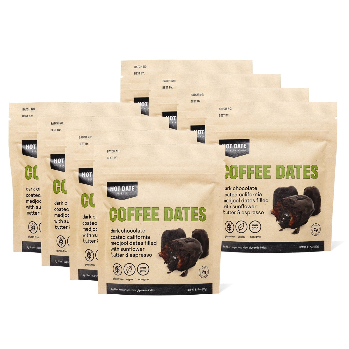 Coffee Dark Chocolate Medjool Dates - 12 Pack-0