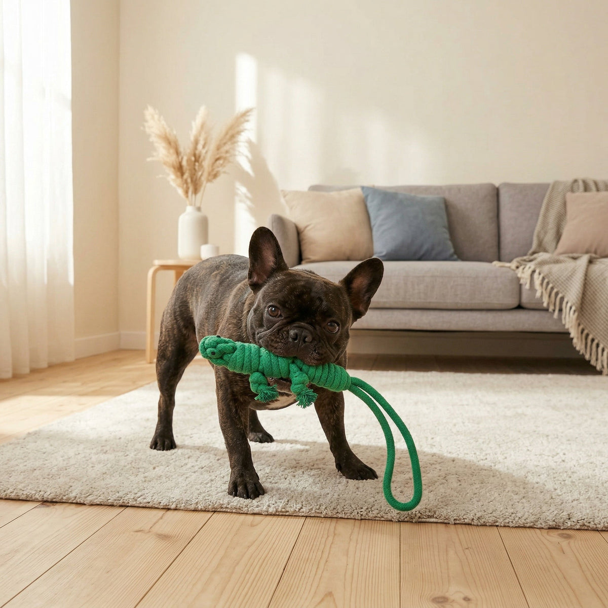 Owen the Green Lizard Rope Toy-2