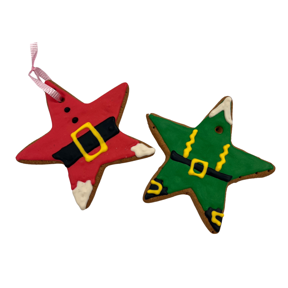 Christmas Ornament w/String Star Elf or Santa 1Pc-0