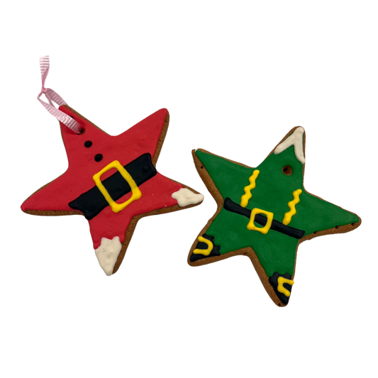 Christmas Ornament w/String Star Elf or Santa 1Pc-0