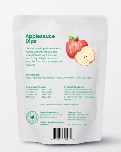 Homemade Applesauce Yogurt-Dipped Dog Treats – 1/2 lb-1
