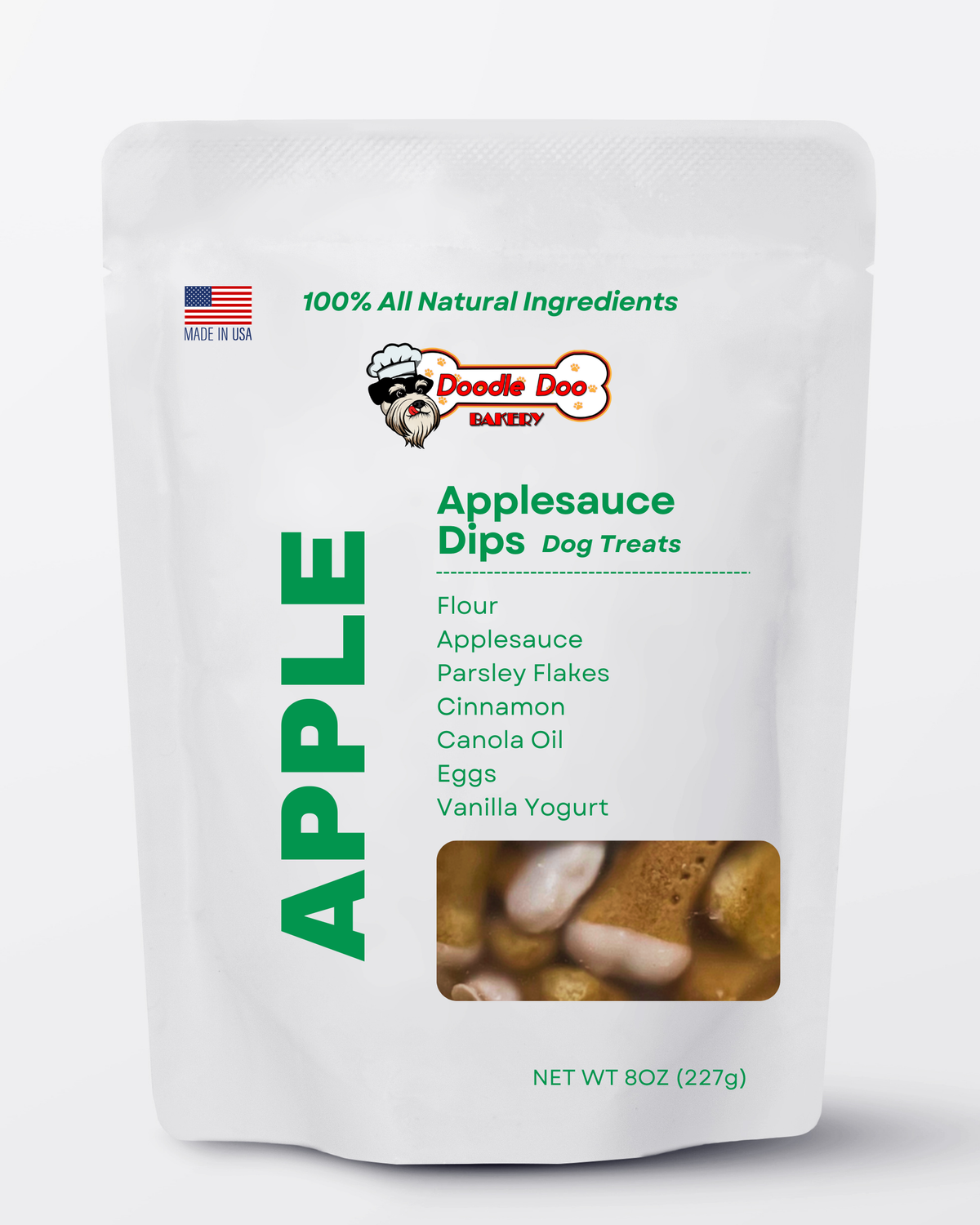Homemade Applesauce Yogurt-Dipped Dog Treats – 1/2 lb-0