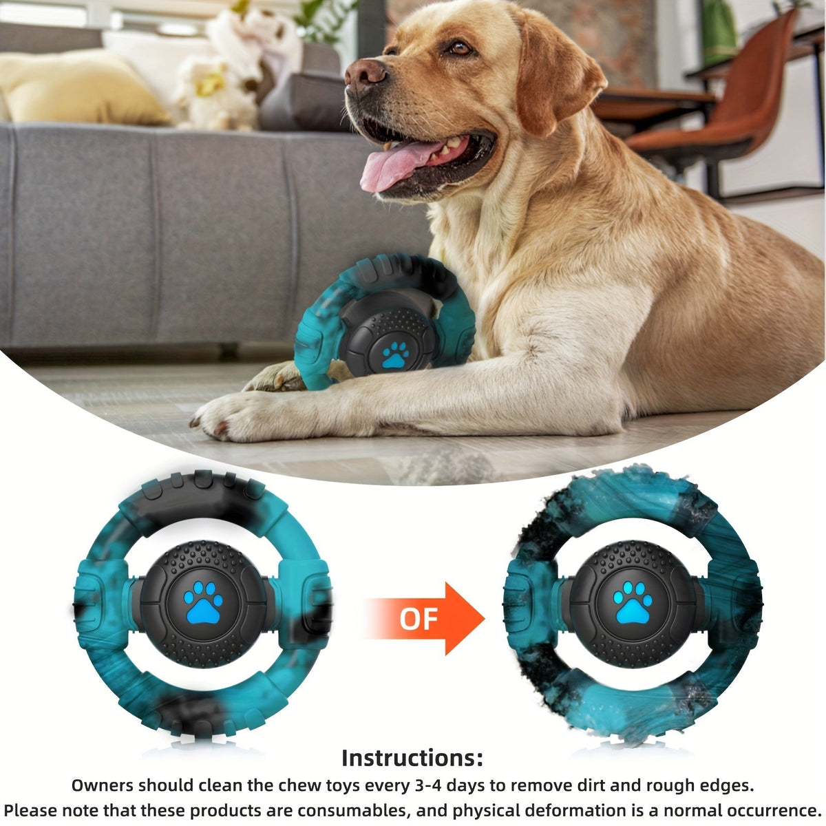 Steering Wheel Dog Chew Toy for Medium Dogs-2