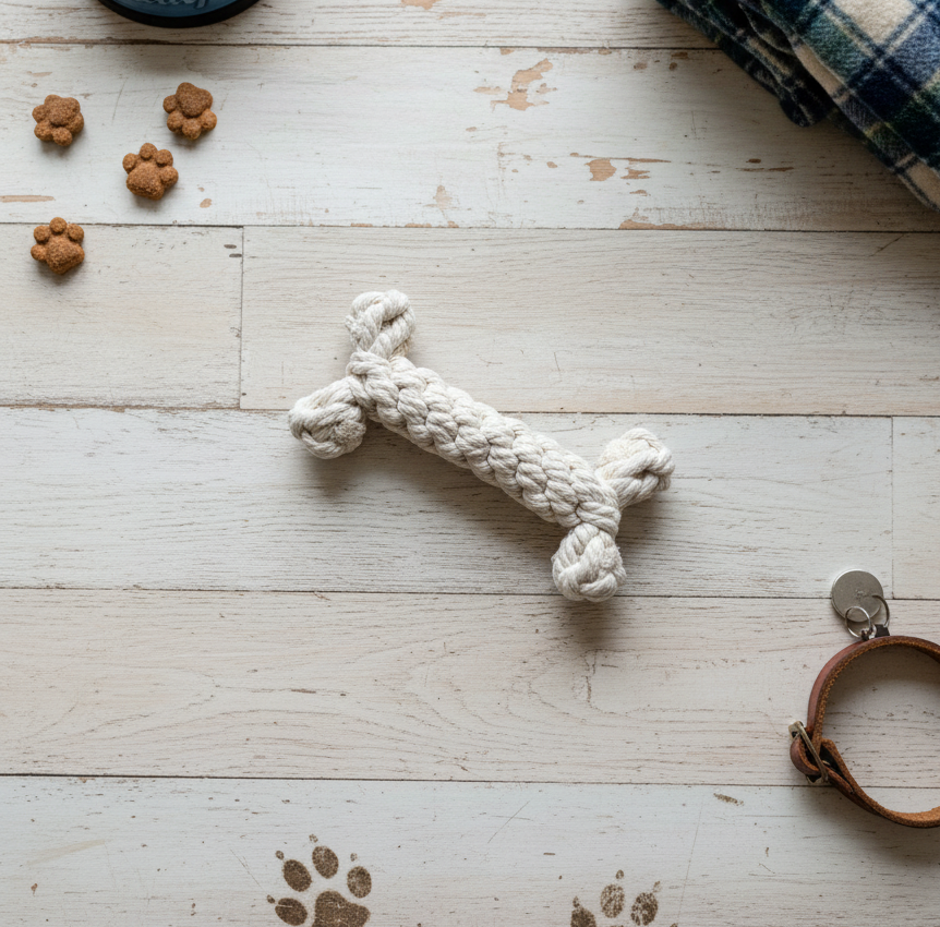 The Little Love White Rope Bone Toy-3