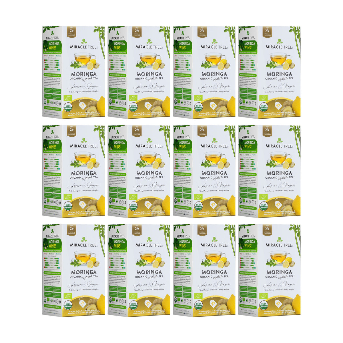 Organic Moringa Tea - Lemon & Ginger - Caffeine-Free Herbal Tea-7