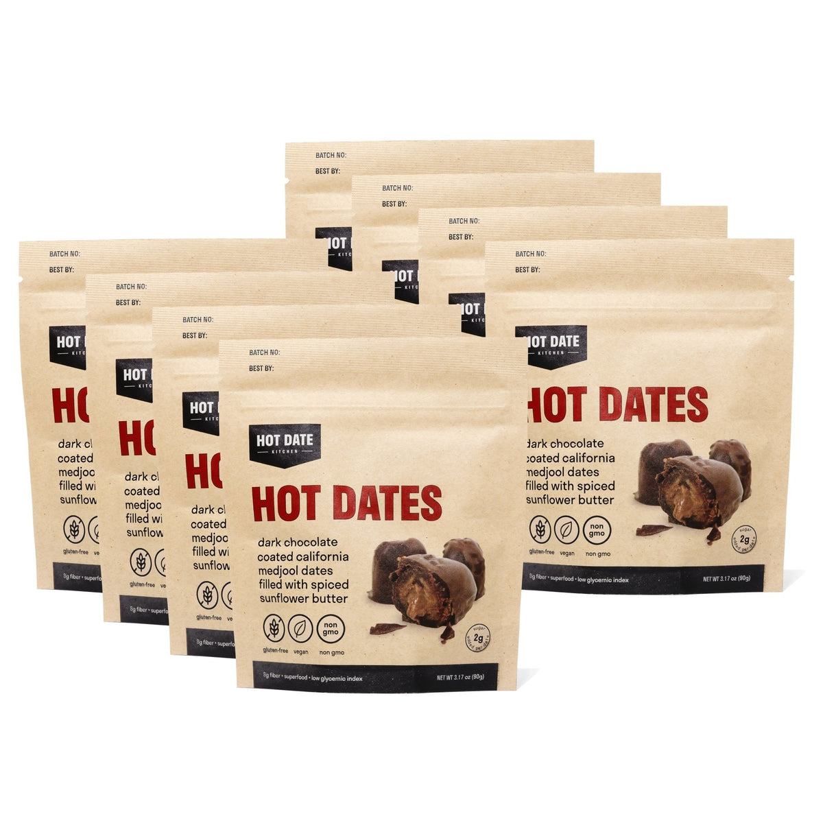 Spiced Dark Chocolate Stuffed Medjool Dates - 12 Pack-0