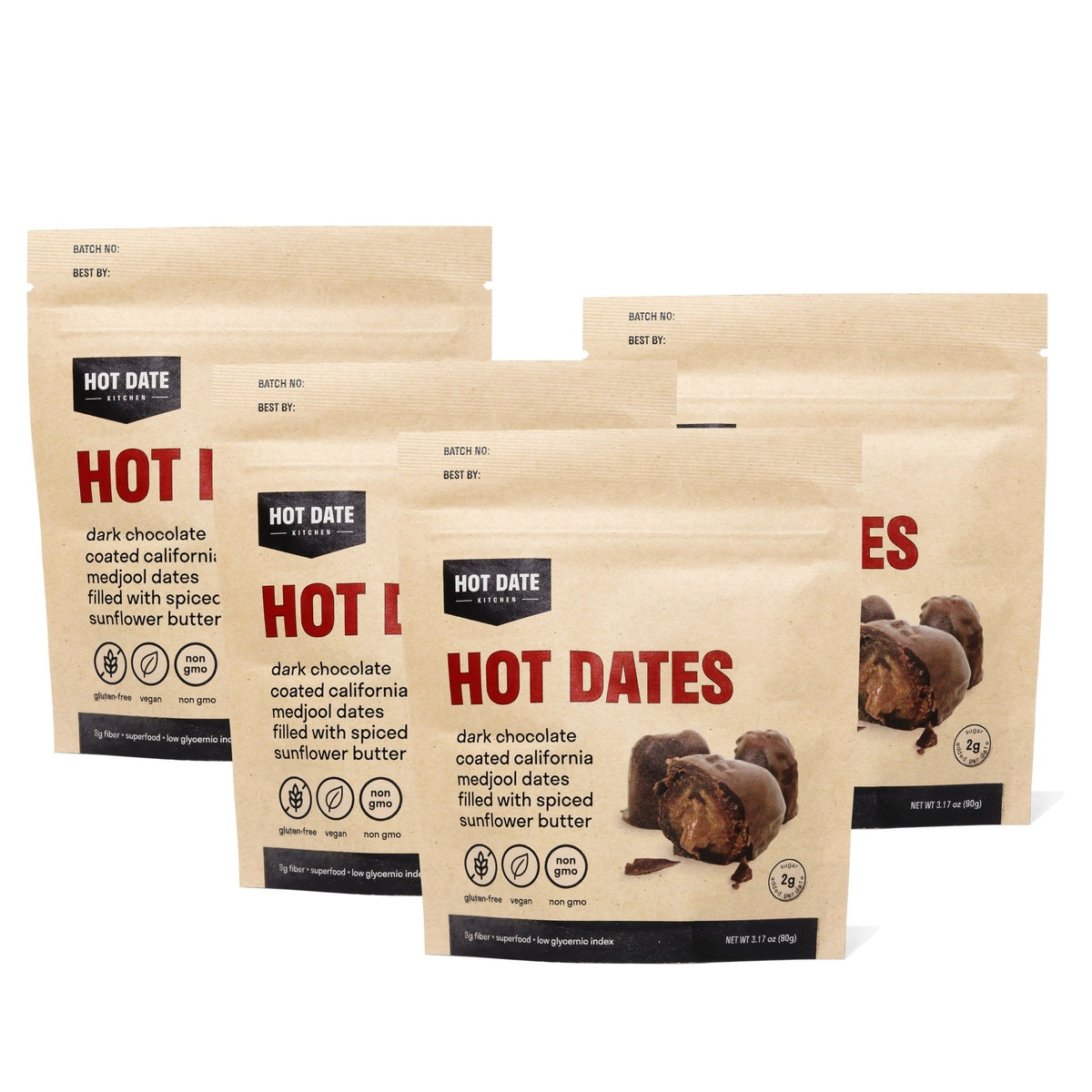 Spiced Dark Chocolate Stuffed Medjool Dates - 4 Pack-0