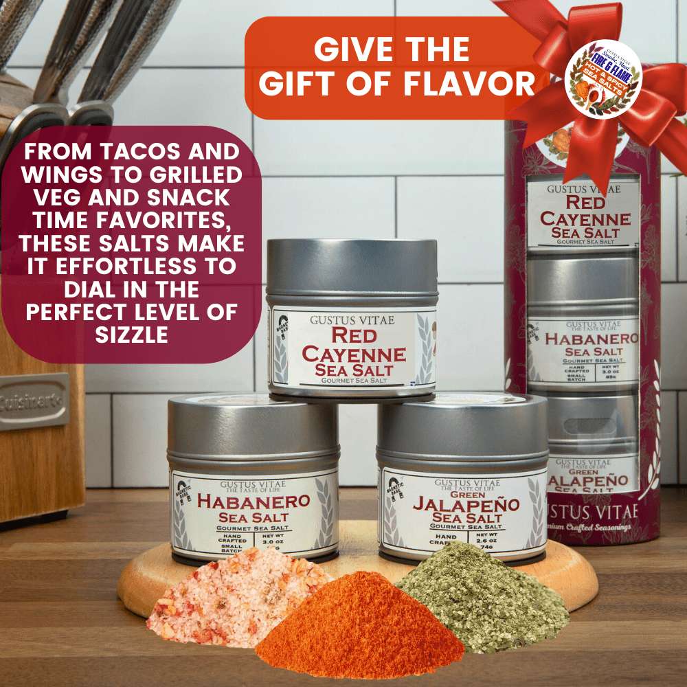 Hot & Spicy Sea Salts: Smoke, Heat, Fire & Flame | Gift Pack Set of 3-1