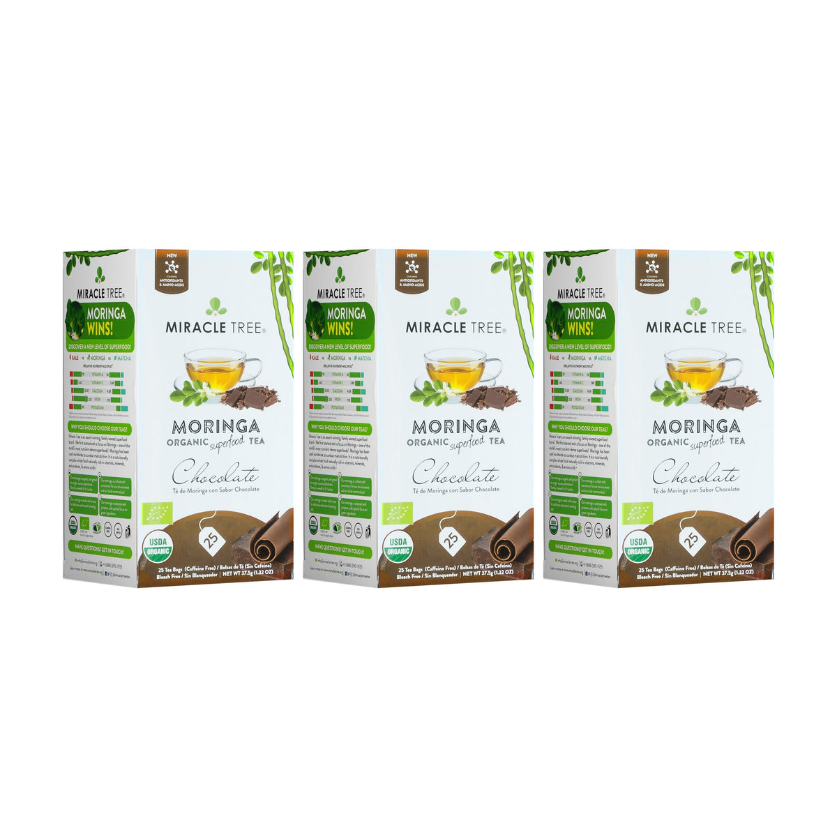 Organic Moringa Tea - Chocolate - Caffeine-Free Herbal Tea-5