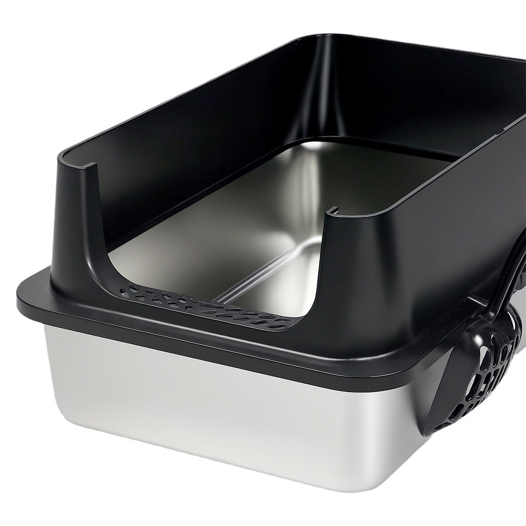 Pawz Stainless Steel Large Enclosed Cat Litter Box-2