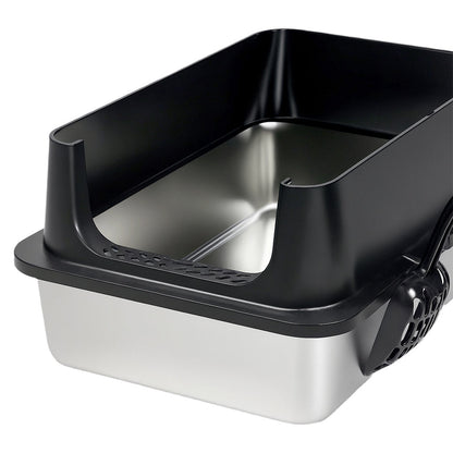 Pawz Stainless Steel Large Enclosed Cat Litter Box-2