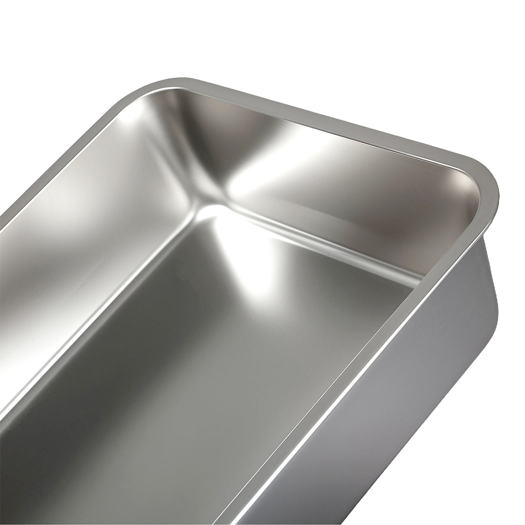 Pawz Stainless Steel Cat Litter Box Big Cats Kitten High Sided Easy Clean Grey-2