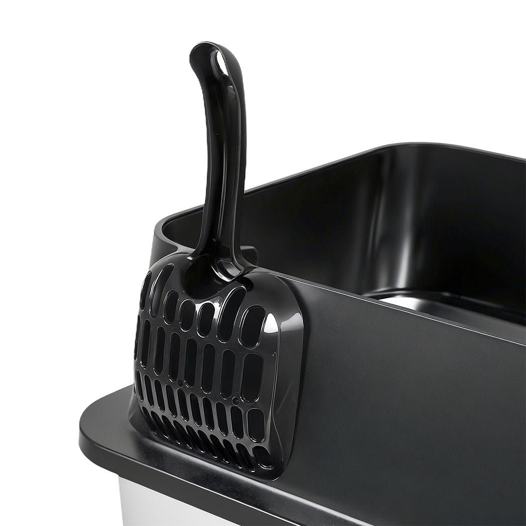 Pawz Stainless Steel Large Enclosed Cat Litter Box-3