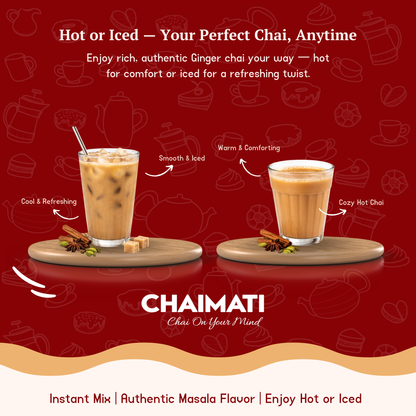 ChaiMati - Ginger Chai Latte - Powdered Instant Tea Premix