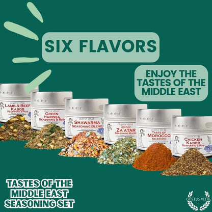 Middle Eastern Seasoning Gift Set - Tastes of The Middle East - Artisanal Spice Blends Six Pack-4