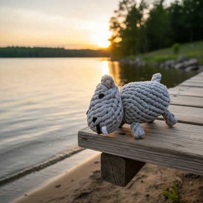 Large Gray Hippo Dog Rope Toys-2