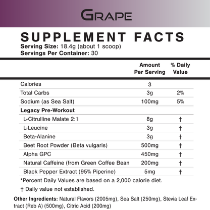 Legacy Pre-Workout | 30 Servings | Natural Energy-2