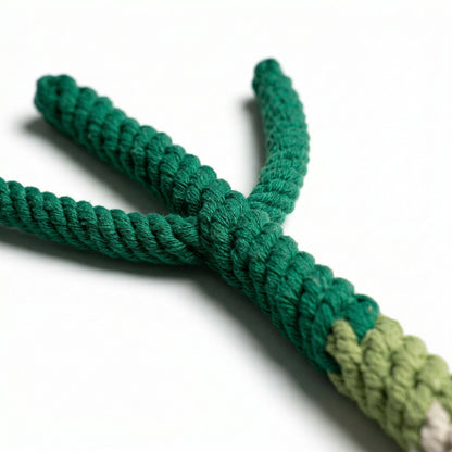 Handmade Green Onion Tug Rope Toy-4
