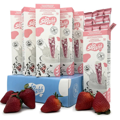 LUSCIOUS STRAWBERRY 60 STRAW PACK FLAVORED MILK STRAWS-0